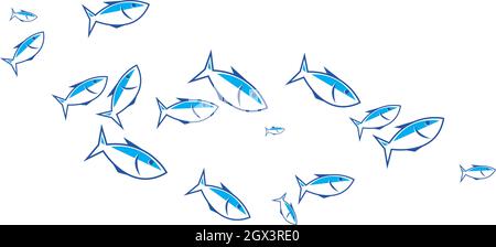 Vorlage für Vektorsymbole im Fischhintergrund Stock Vektor