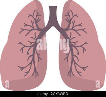 Lungen-Symbol, flachen Stil Stock Vektor