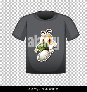 T-Shirt-Dessin mit Grafik vorne Stock Vektor