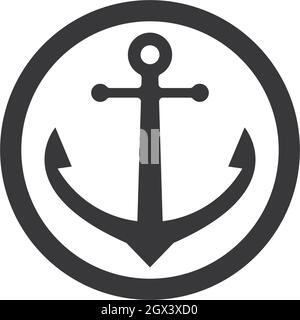 Anker Symbol Logo Template Vector Illustration Stock Vektor