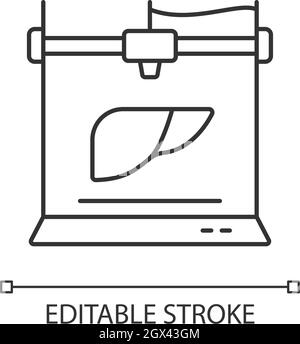 3d-gedrucktes lineares Lebersymbol Stock Vektor