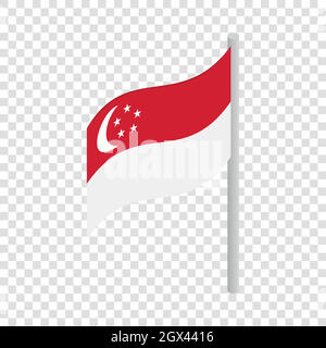 Singapur isometrische Flaggensymbol Stock Vektor