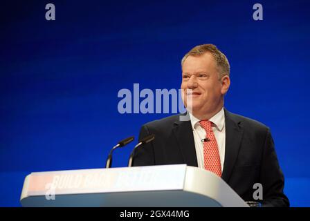 Lord David Frost, Staatsminister im Kabinett, spricht während der Konferenz der Konservativen Partei in Manchester. Bilddatum: Montag, 4. Oktober 2021. Stockfoto