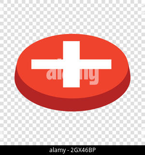 Abbrechen-Button-isometrische-Symbol Stock Vektor