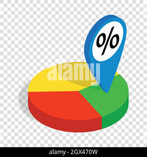 Kreisdiagramm isometrische Symbol Stock Vektor