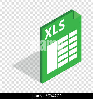 Datei-Format Xls isometrische Symbol Stock Vektor