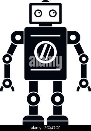 Retro Roboter Symbol, einfachen Stil Stock Vektor