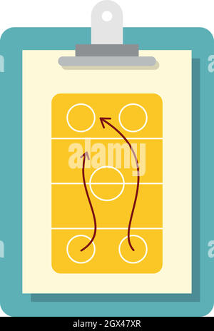 Eishockey-Strategie-Symbol, flachen Stil Stock Vektor