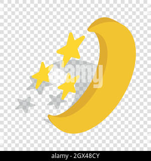 Mond und Sterne isometrische Symbol Stock Vektor