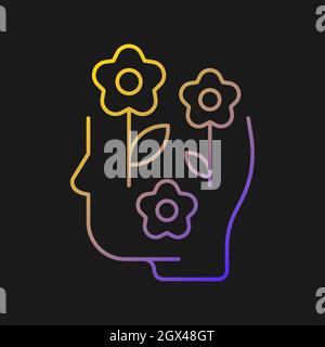 Positive Mindset Vektor-Symbol für dunkles Thema Stock Vektor