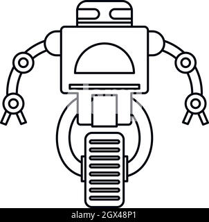 Roboter auf Rad Symbol, outline Style Stock Vektor