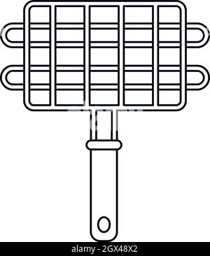 Metallgitter für Grill Symbol, outline Style Stock Vektor