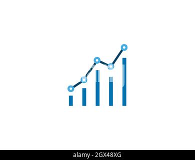 Vektorgrafik. Flaches Design. Symbol für das Wachstum des Balkendiagramms Stock Vektor