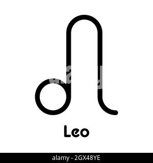 Leo - astrologisches Zeichen. Eines von zwölf Tierkreiszeichen-Symbolen. Einfaches Vektorsymbol für durchgezogene Linien. Stock Vektor