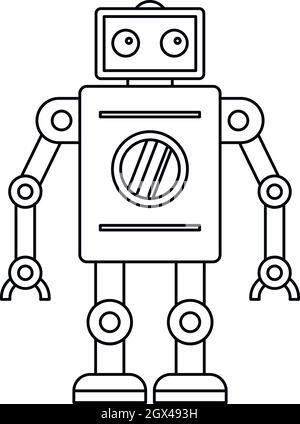 Abstract Roboter Symbol, outline Style Stock Vektor