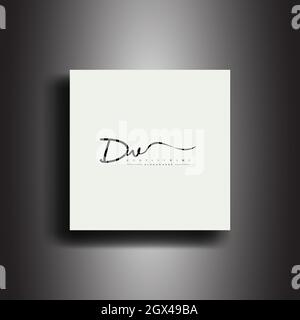 DW Signature Style Monogram.kalligraphische Schrift Symbol und Handschrift Vektor Stock Vektor