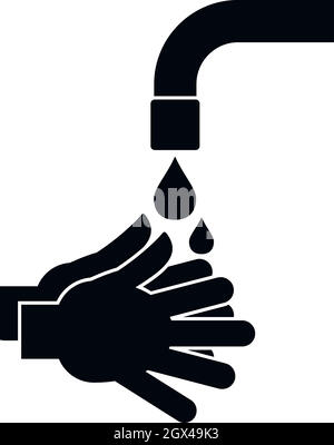 Reinigung der Hände Symbol, einfachen Stil Stock Vektor