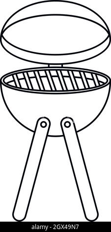 Picknick kochen Grill Gerätesymbol, outline Style Stock Vektor