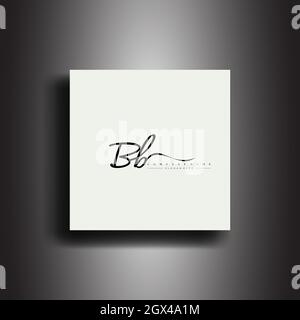 BB Signature Stil Monogramm.kalligrafische Schriftzug Symbol und Handschrift Vektor Stock Vektor