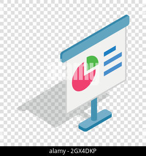 Schild mit isometrischen Diagrammsymbol Stock Vektor