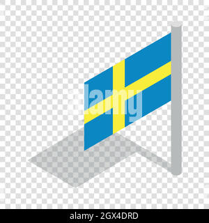 Flagge von Schweden isometrische Symbol Stock Vektor