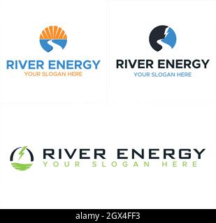 Set von Energy Lightning Logo-Design Stock Vektor