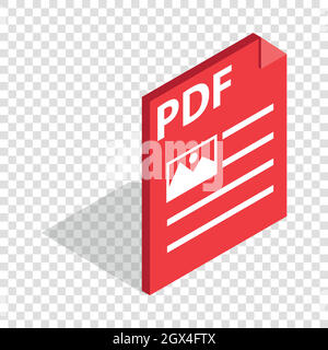 Datei-Format PDF-isometrische Dokumentsymbol Stock Vektor