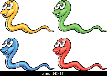 Vier Schlangen Stock Vektor