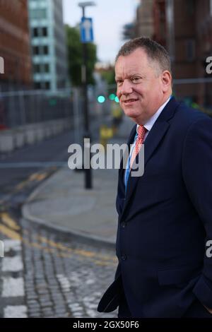 MANCHESTER, GROSSBRITANNIEN. 4. OKTOBER Lord David Frost, Staatsminister (Kabinett), am zweiten Tag der Konferenz der Konservativen Partei in Manchester Central, Manchester, am Montag, 4. Oktober 2021. (Kredit: MI Nachrichten) Kredit: MI Nachrichten & Sport /Alamy Live Nachrichten Stockfoto