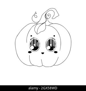 Kürbis mit einem lächelnden Gesicht. Halloween Kürbis. Happy Halloween Vektor Illustration. Stock Vektor