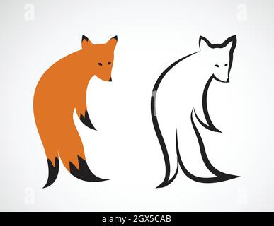 Vektor-Gruppe von Fuchs-Design auf weißem Hintergrund. Vector Fuchs für Ihr Design. Leicht editierbare Vektorgrafik mit Ebenen. Wilde Tiere. Stock Vektor