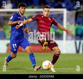 Andoni Gorosabel während des Liga-Spiels zwischen Getafe CF und Real Sociedad CF im Estadio de Vallecas in Barcelona, Spanien. (Kredit: Apo Caballero) Stockfoto