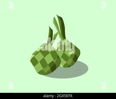 Islamische Tag Lebensmittel Ketupat Vektor-Illustration Stock Vektor