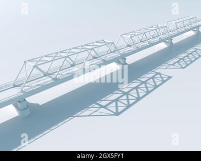 Moderne Truss Bridge Luftaufnahme, 3d Rendering Illustration Stockfoto