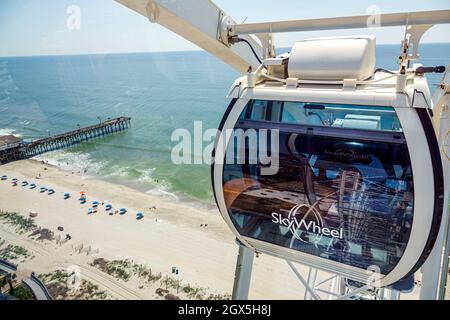 Myrtle Beach South Carolina, Atlantic Ocean Sky Ferris Wheel, Luftaufnahme über dem Gondel Pier 14 Angeln Stockfoto