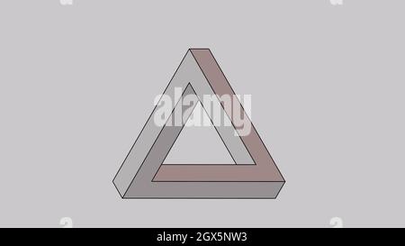 Penrose Triangle. Abbildung. Dreieck auf einem sauberen Hintergrund Stockfoto
