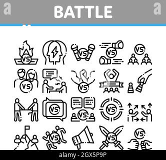 Battle Competition Collection - Symbole Setzen Den Vektor Stock Vektor