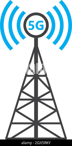 5g Tower Signal Logo Symbolvektor Illustration Stock Vektor