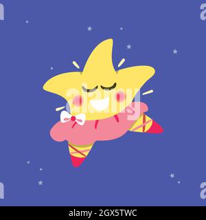 Cartoon Ballerina Star tanzen klassisches Ballett. Flache Vektorgrafik Stock Vektor