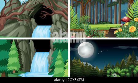 Szenenbilder in Naturumgebung Stock Vektor