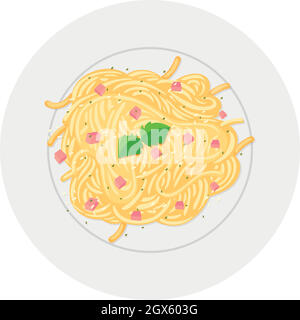 Spaghetti auf dem Teller Stock Vektor