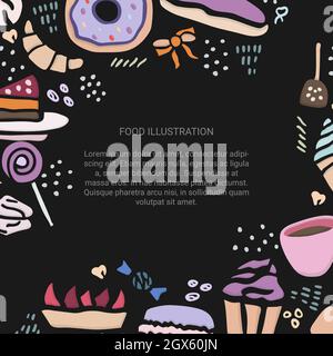 Handgezeichnetes kreatives Süßwaren-Design-Set. Doodle Stil Vektor-Illustration für Grafik-und Web-Design Stock Vektor