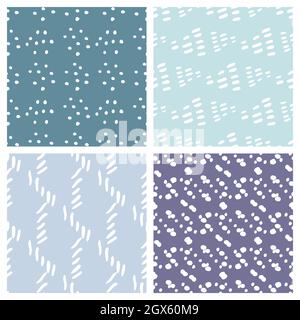 Handgezeichnete nahtlose Mustersammlung. Abstrakte Vektortexturen auf farbigem Hintergrund isoliert. Für Tapeten, Verpackungen, Poster, Karten oder andere des Stock Vektor