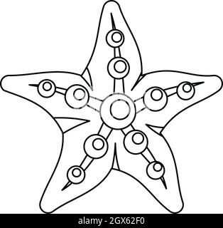 Sea Star Symbol, outline Style Stock Vektor