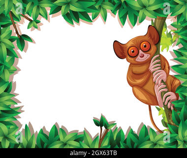 Ein Tarsier im Naturrahmen Stock Vektor