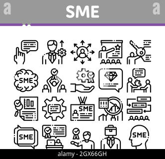 Symbole Für Die Sammlung Von Sme-Unternehmen Setzen Vektor Stock Vektor