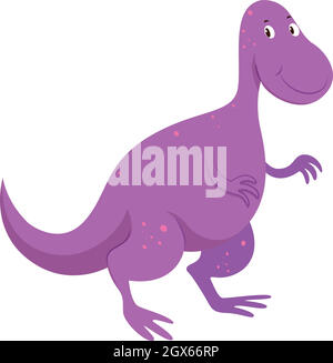 Lila Dinosaurier mit glücklichen Gesicht Stock Vektor