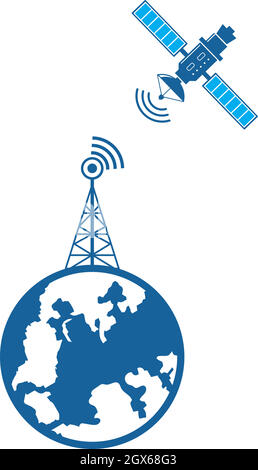 Satellitenvektor-Symboldarstellung Stock Vektor