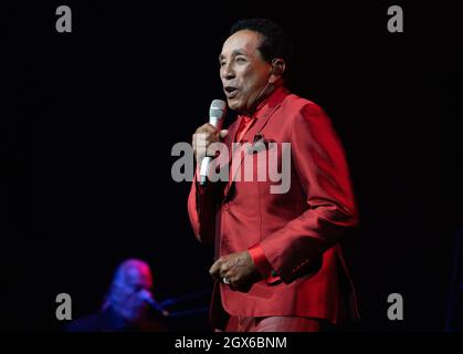 1. Oktober 2021, Atlantic City, New Jersey, USA: Motown-Legende SMOKEY ROBINSON tritt im Ocean Casino Resort in Atlantic City, New Jersey, auf. (Bild: © Jim z. Rider/ZUMA Press Wire) Stockfoto