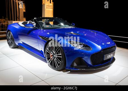 Aston Martin DBS Superleggera Volante Cabriolet Sportwagen auf der Autosalon 2020 Motor Show. Brüssel, Belgien - 9. Januar 2020. Stockfoto